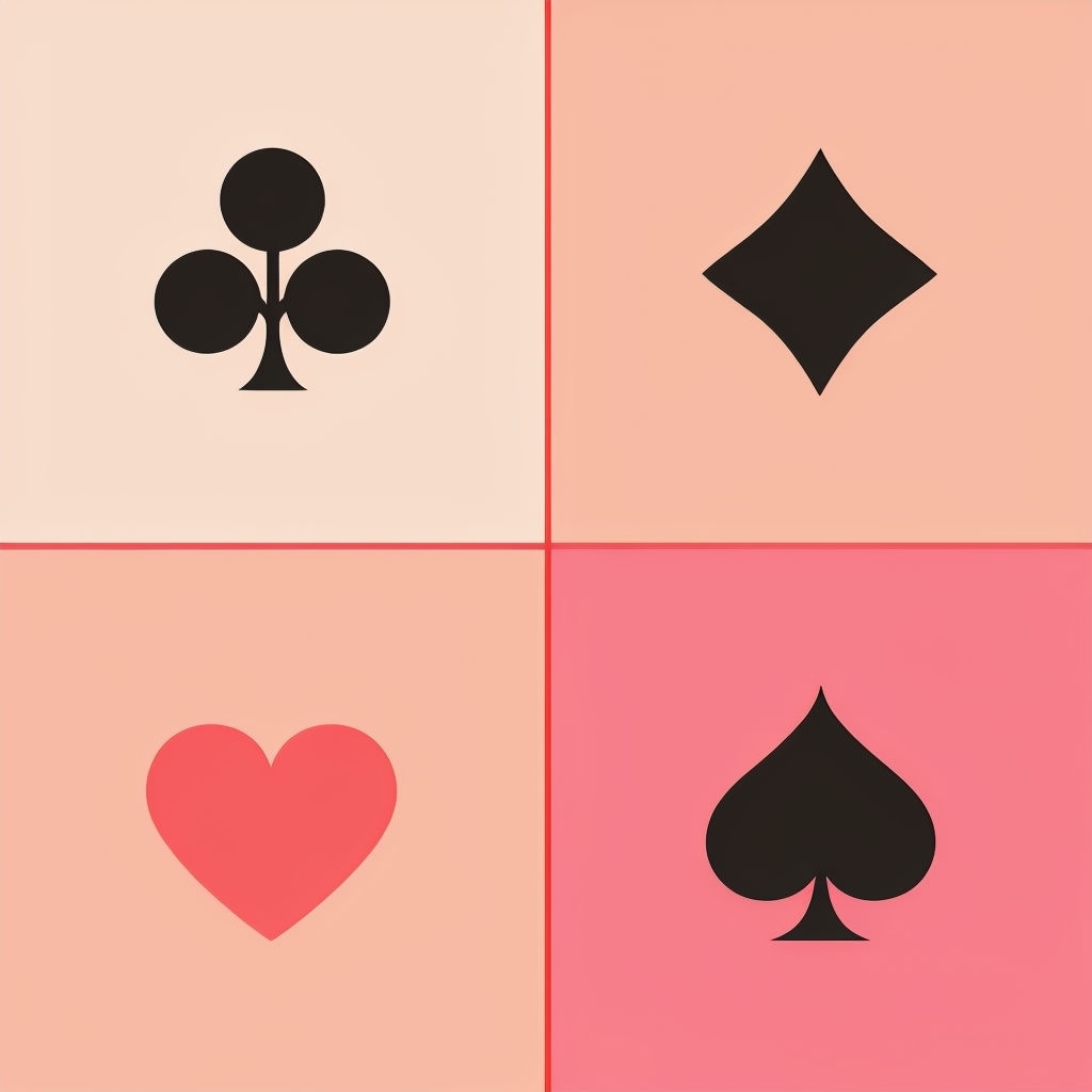 Minimalist Playing Card Suits Graphic Design Seamless Pattern