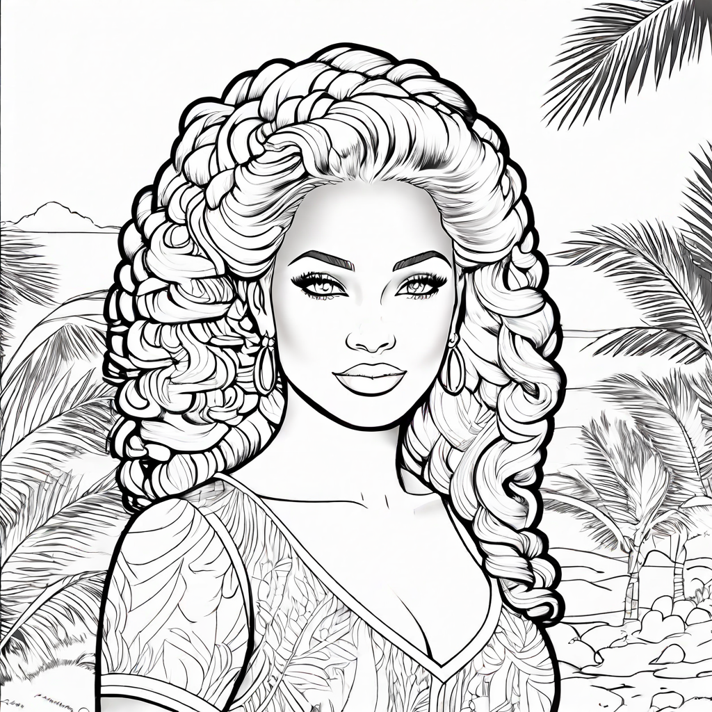 Create a coloring page. this page is a luxurious 35 year old... by Mese ...