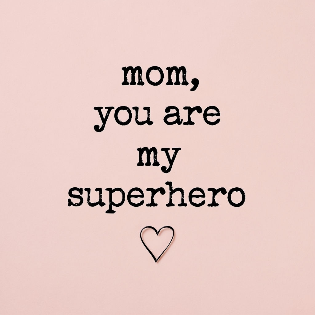 Mom, You Are My Superhero Minimalist Typography Poster