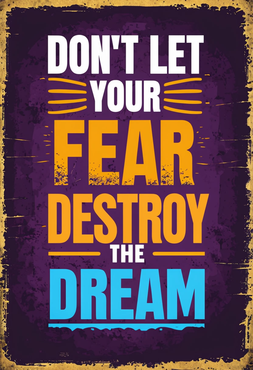 Don't Let Your Fear Destroy The Dream Motivational Poster