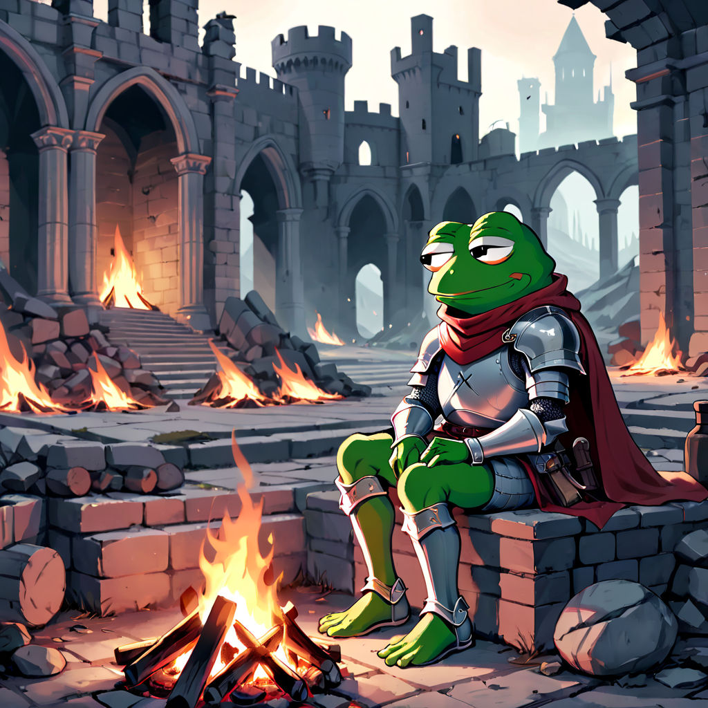 Pepe the frog dressed as a knight by Gold R6 - Playground