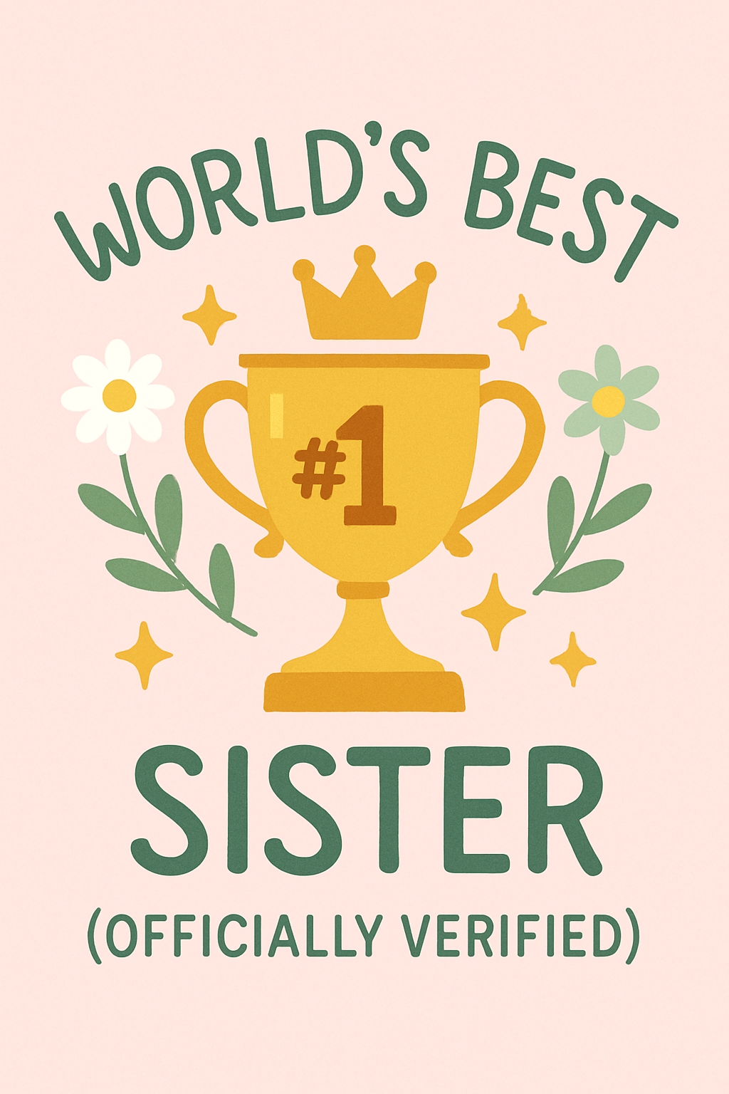 World's Best Sister Trophy Celebration Card Design Cards & Invites