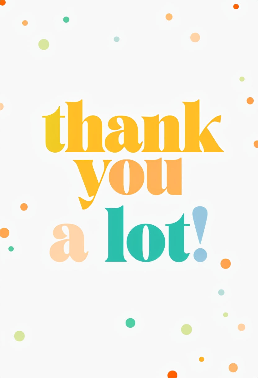 Colorful Thank You A Lot Decorative Graphic Art Poster