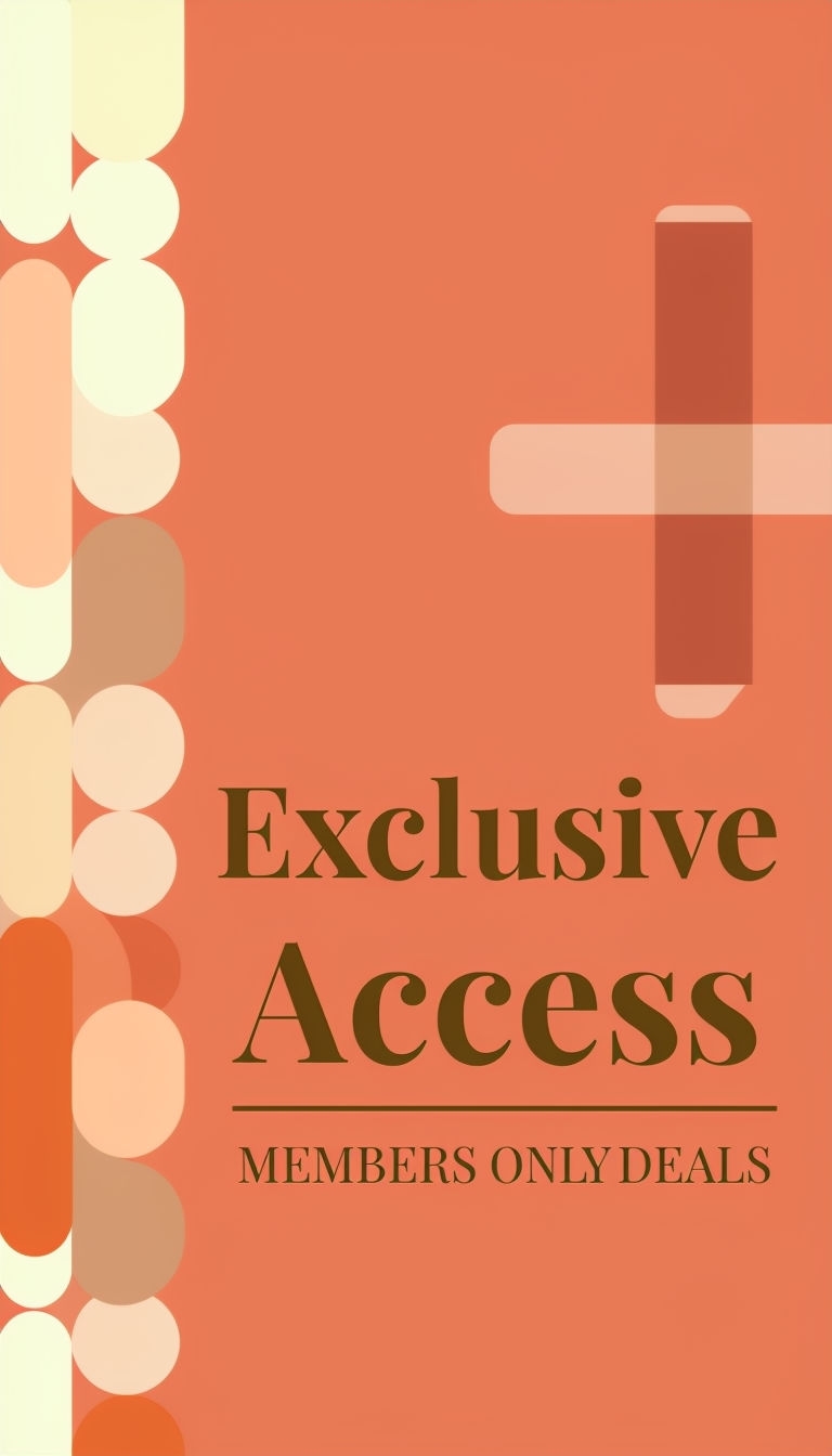 Warm Coral Exclusive Access Members Only Deals Ad Design