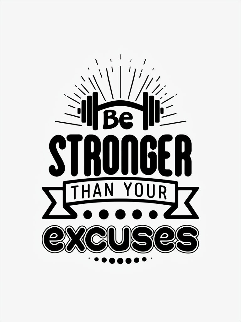 Be Stronger Than Your Excuses Motivational Quote Poster