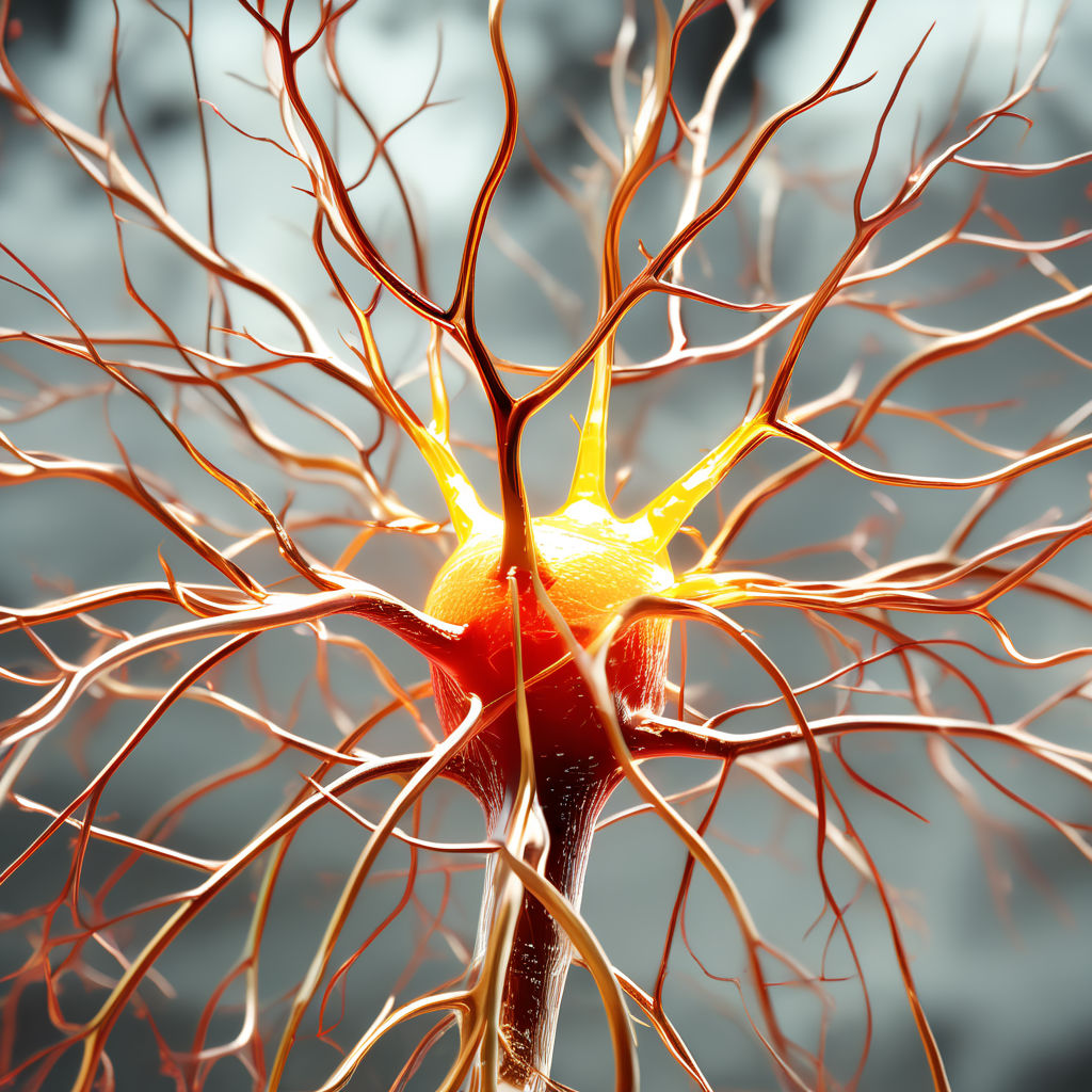 Multipolar neuron with blood vessels in central nervous syst... by ...