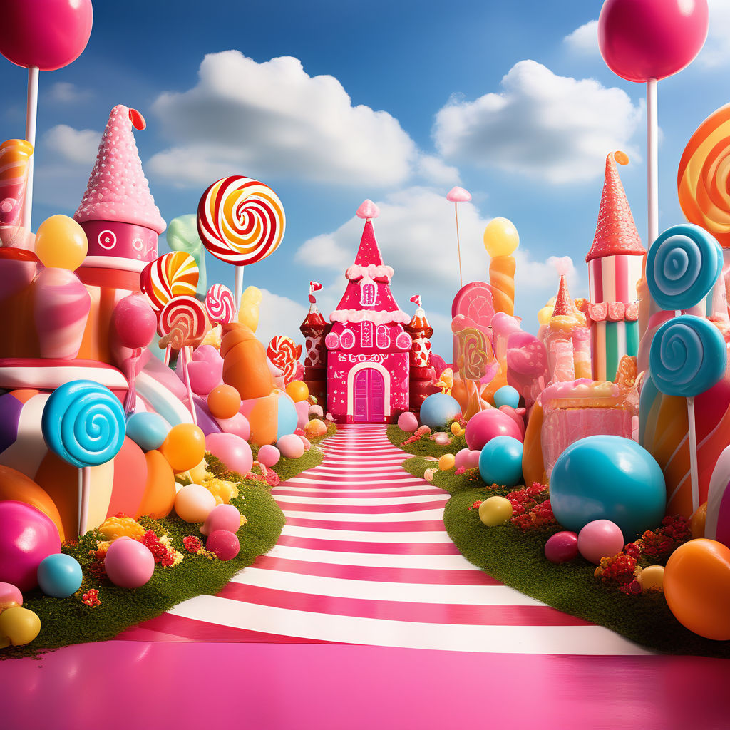 Create a vibrant and colorful scene inspired by the Candy La... by ...