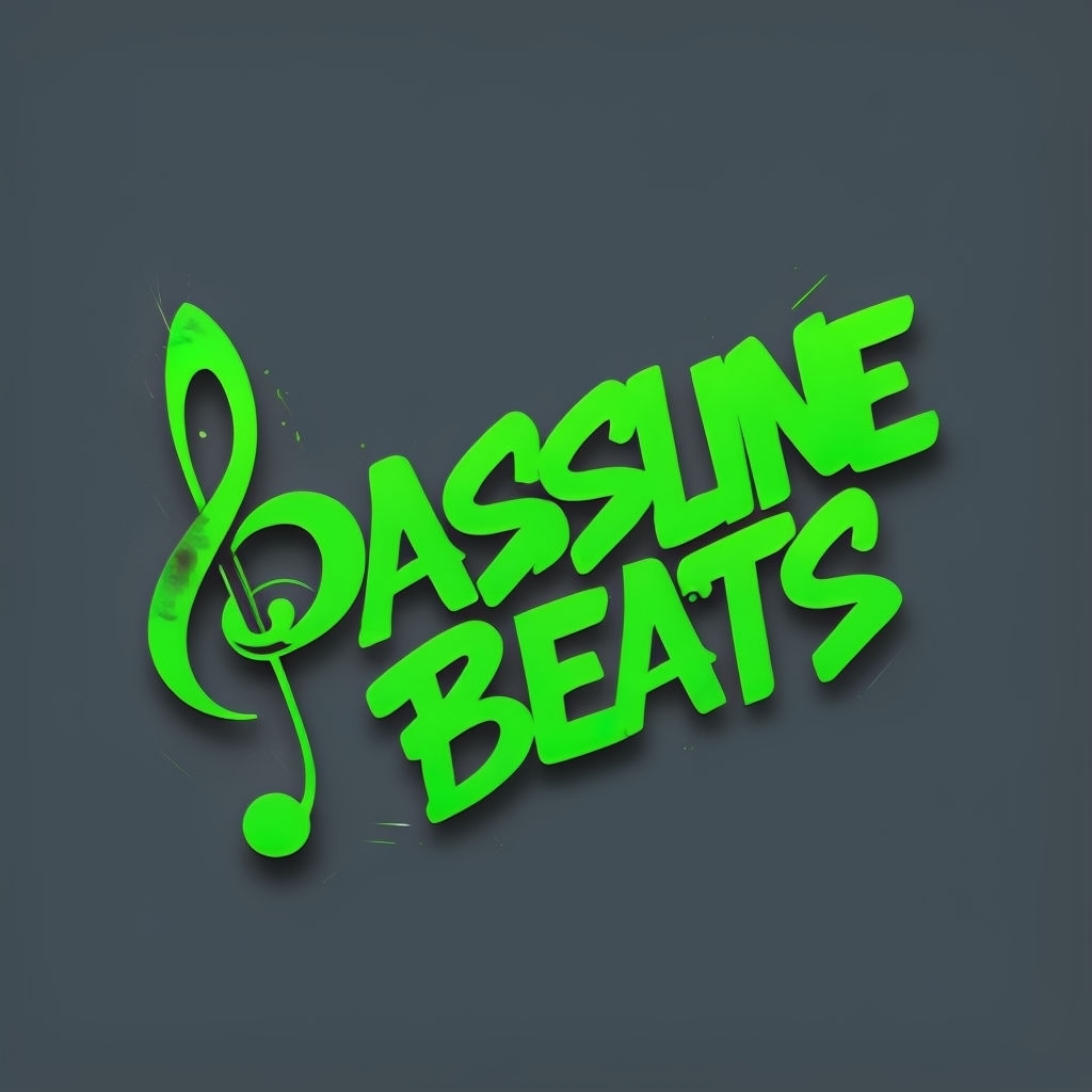 Bold Bassline Beats Logo with Neon Green Graffiti Style