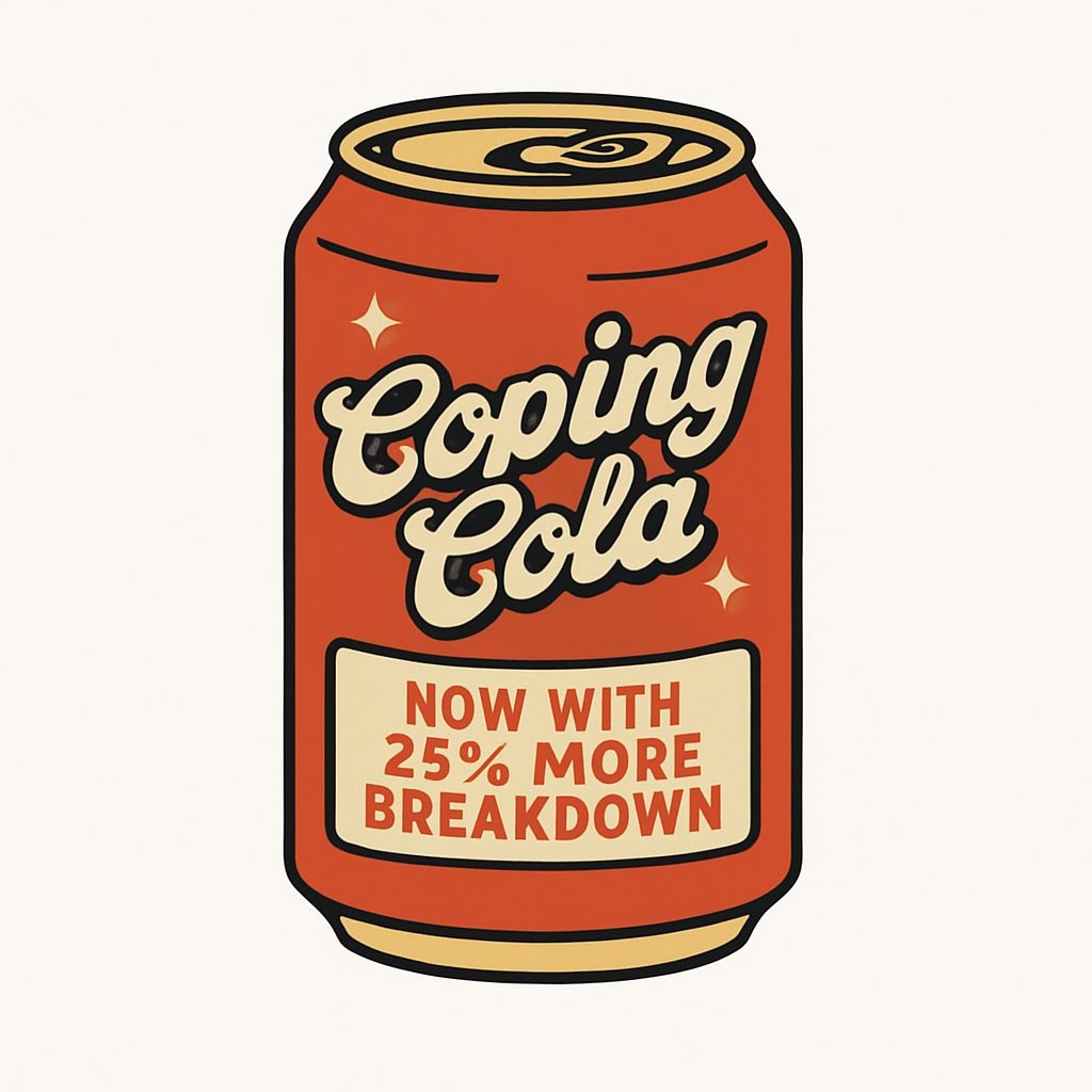 Vintage Coping Cola Aluminum Can Cartoon Sticker