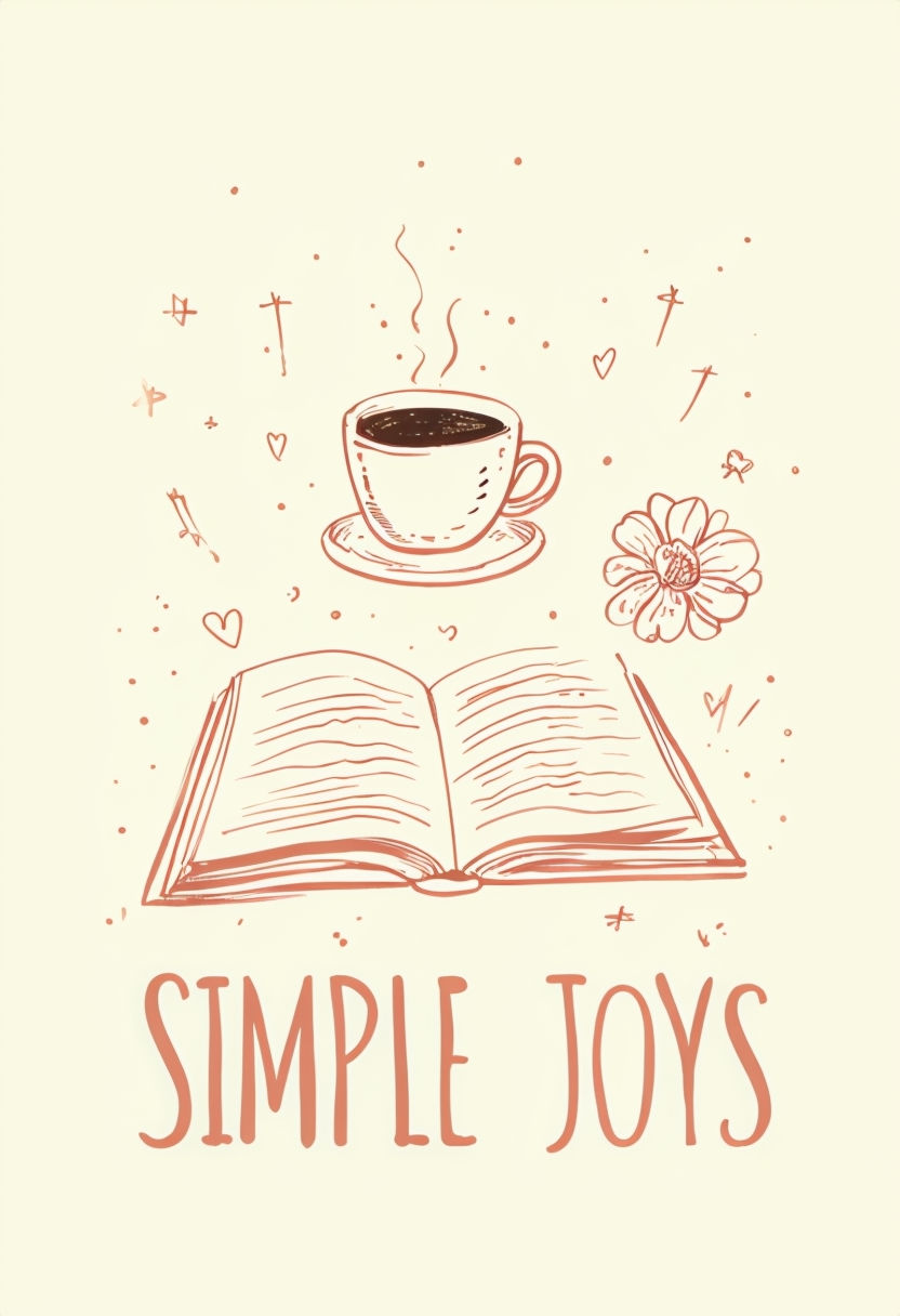 Simple Joys Minimalist Hand-Drawn Poster Celebrating Life's Little Pleasures