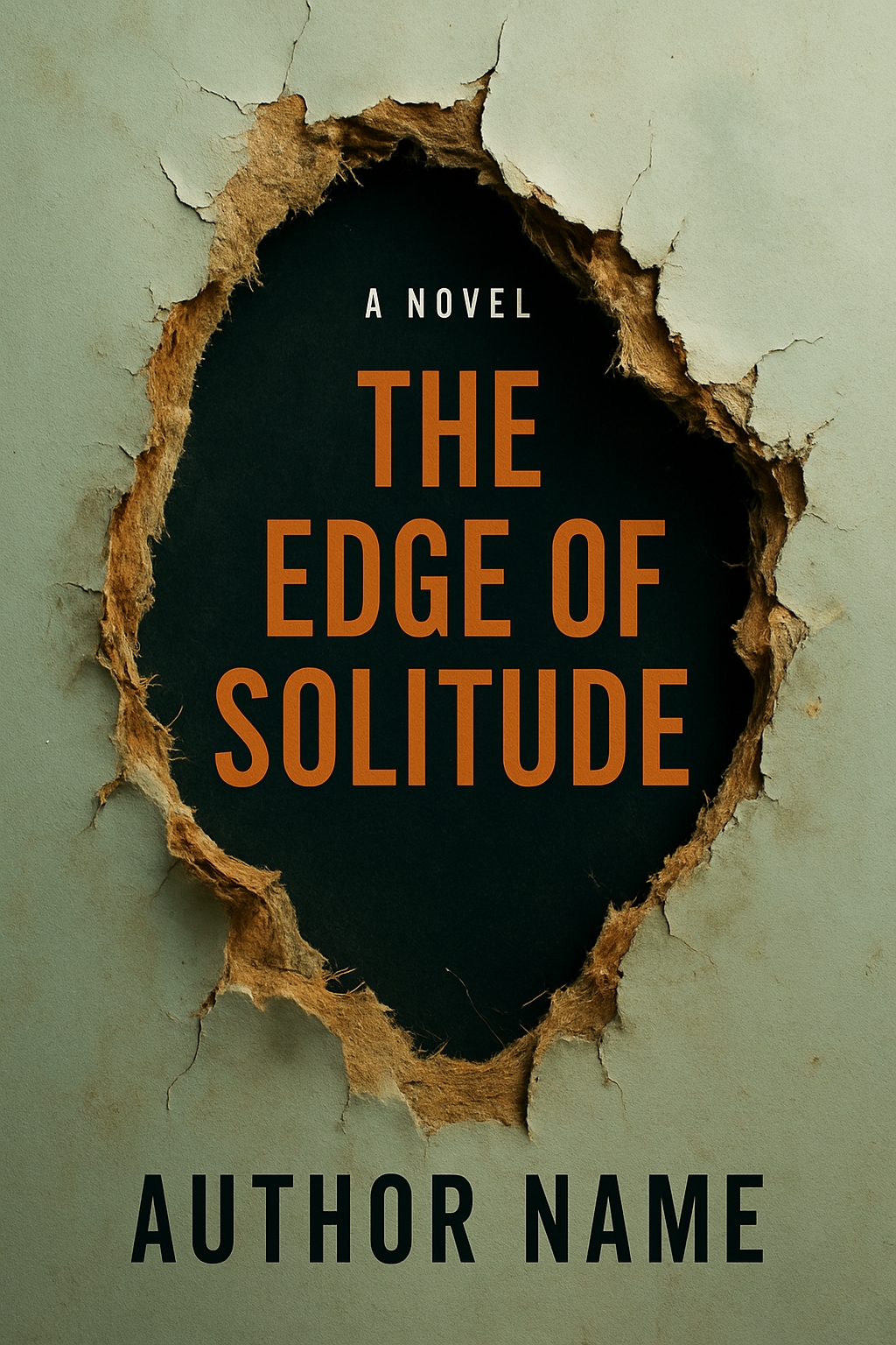 Dramatic Torn Paper Effect EBook Cover Design for The Edge of Solitude
