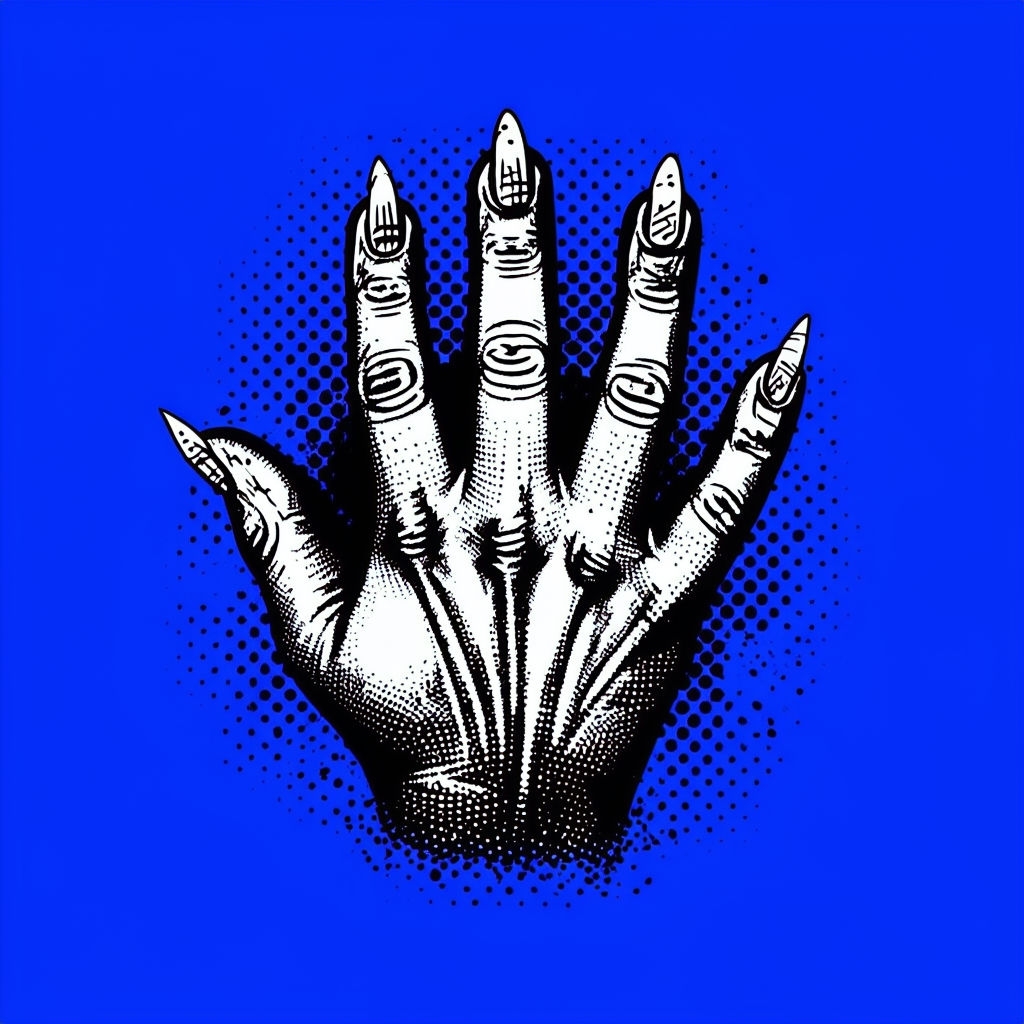 Striking White Hand with Halftone Patterns Art T-Shirt