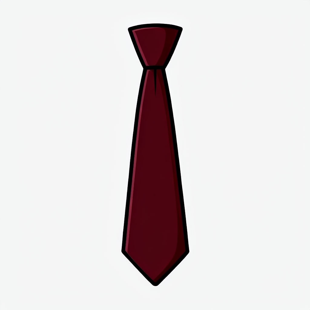 Burgundy Cartoon Necktie Illustration Design T-shirt