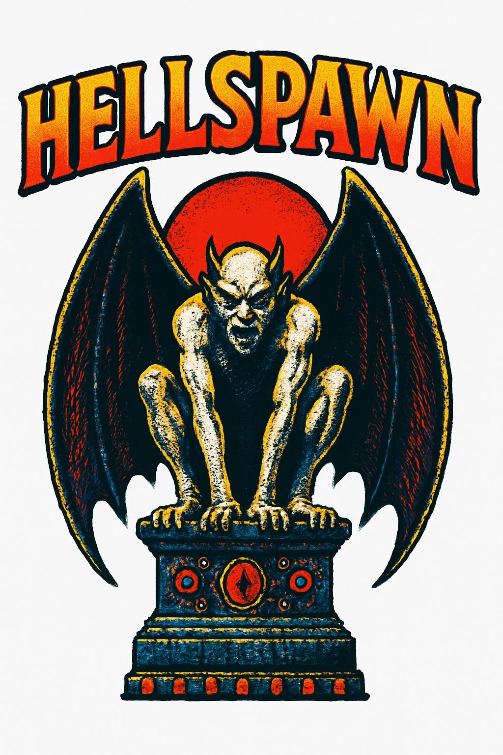 Vintage Hellspawn Demon Illustration T-Shirt