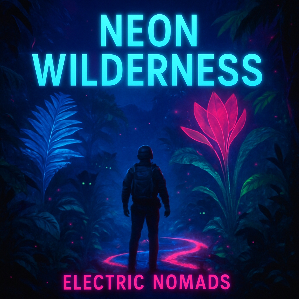 Neon Wilderness Adventure with Electric Nomads Artwork Spotify Album Cover
