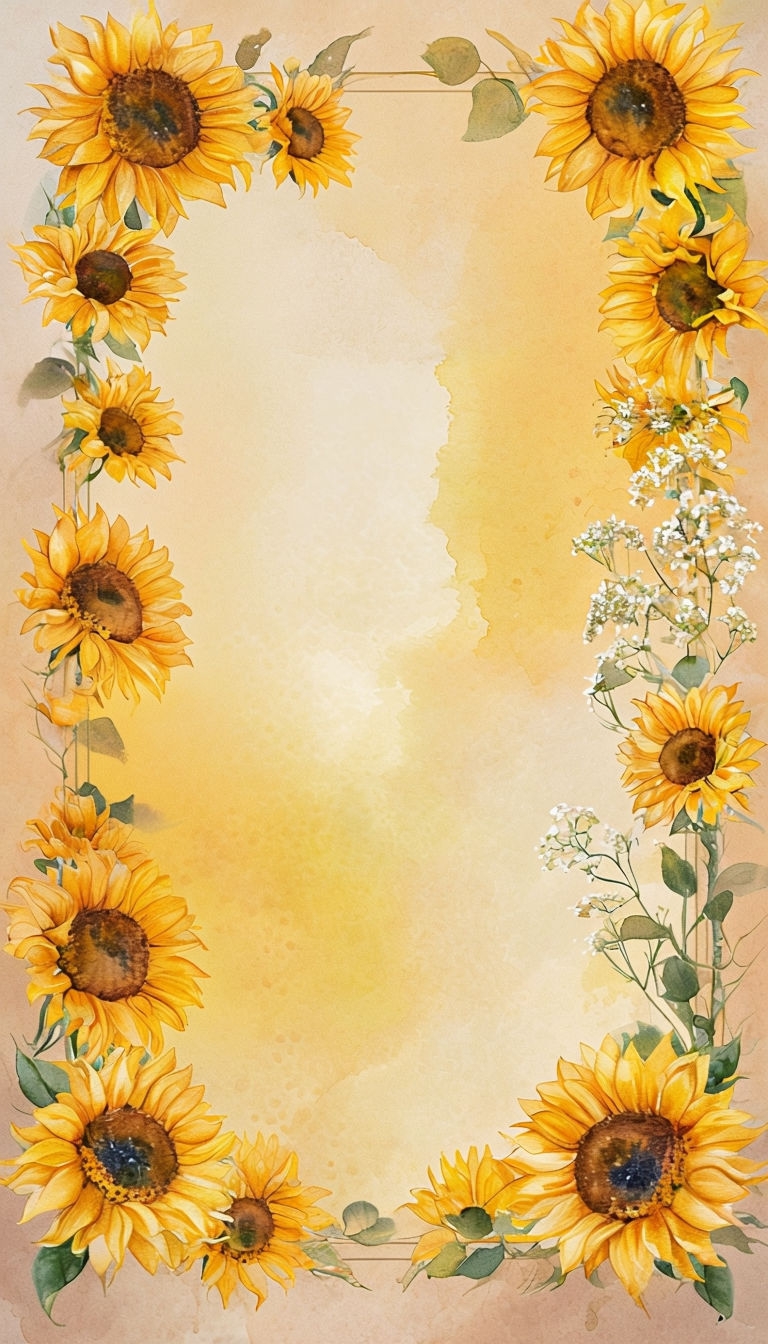 Vibrant Watercolor Sunflower Illustration for Cheerful Decor Social Media Post