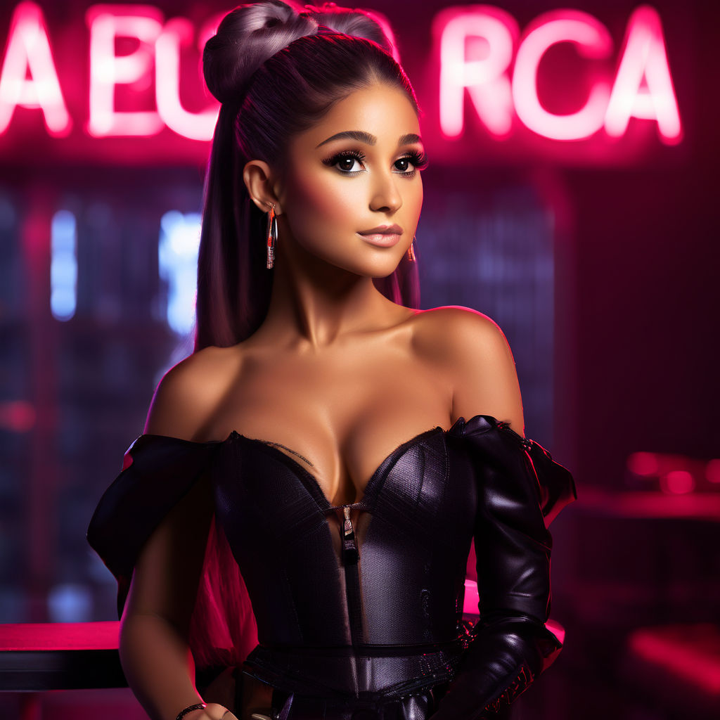 Bold black lines bring to life the full-length portrait of a stunning  20-year-old Ariana Grande. Her beauty shines brightly as her full face  reveals striking features