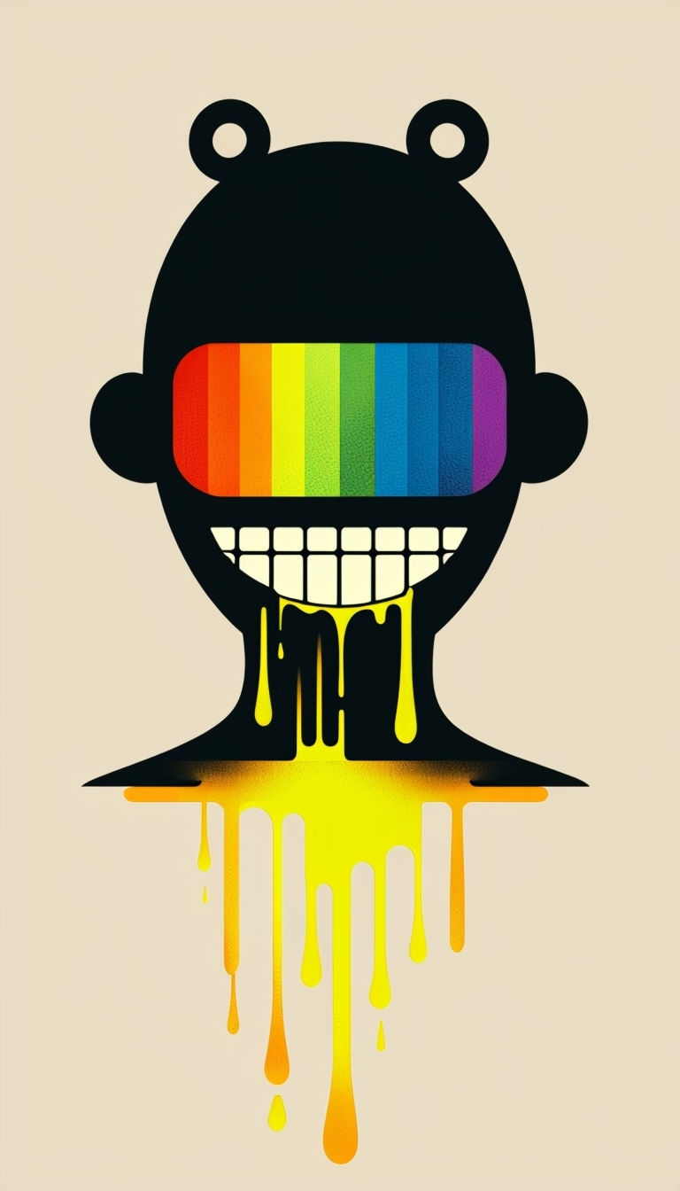 Surreal Rainbow Gradient Silhouette Phone Case Design