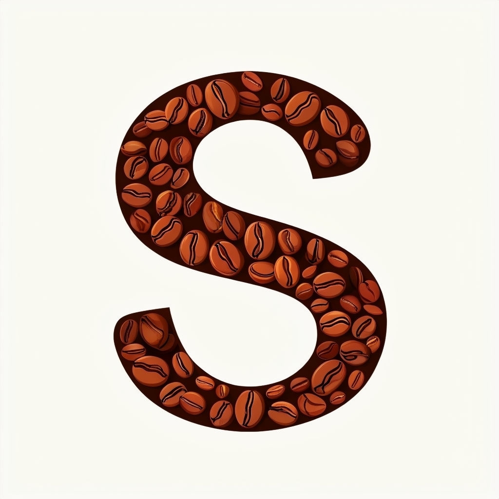 Coffee Bean Letter S Logo Design Monogram