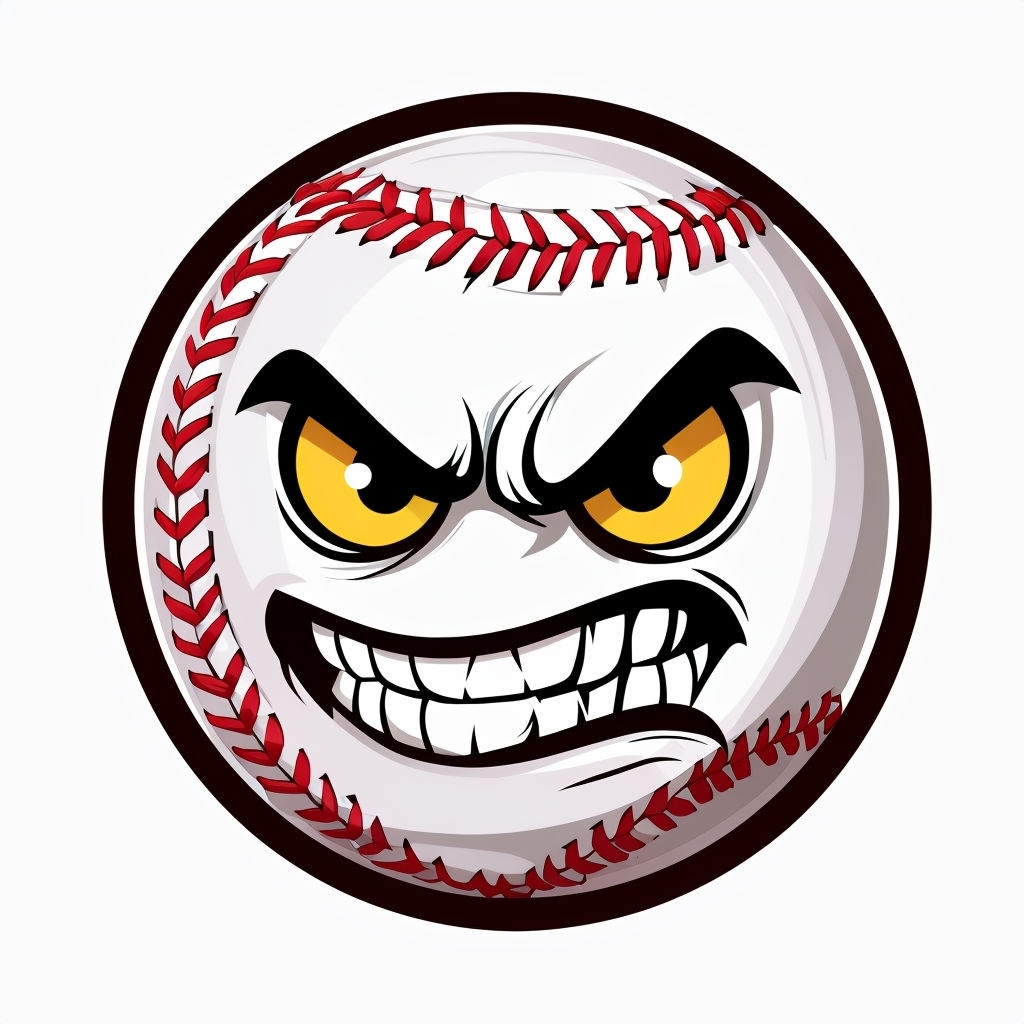 Aggressive Cartoon Baseball Character Illustration Mug
