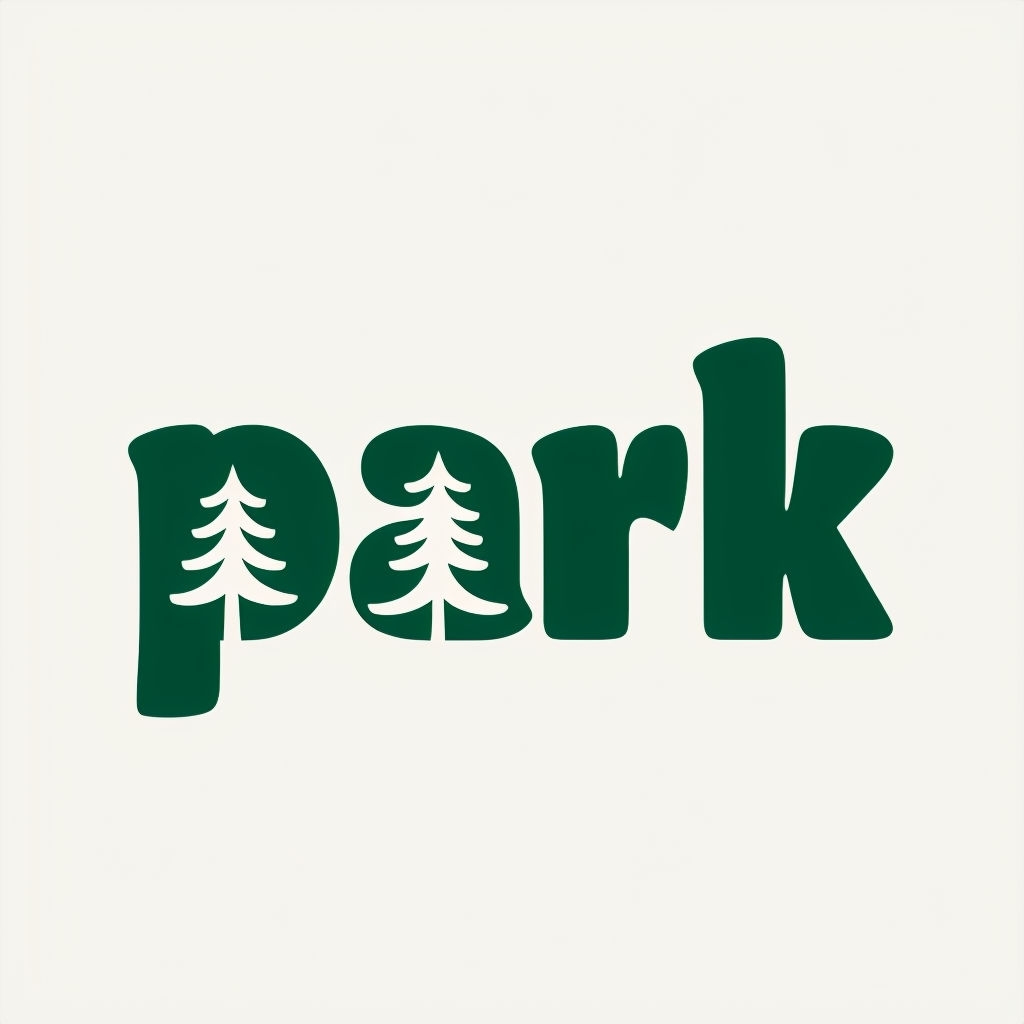 Modern Minimalist Park Logo with Integrated Tree Icon