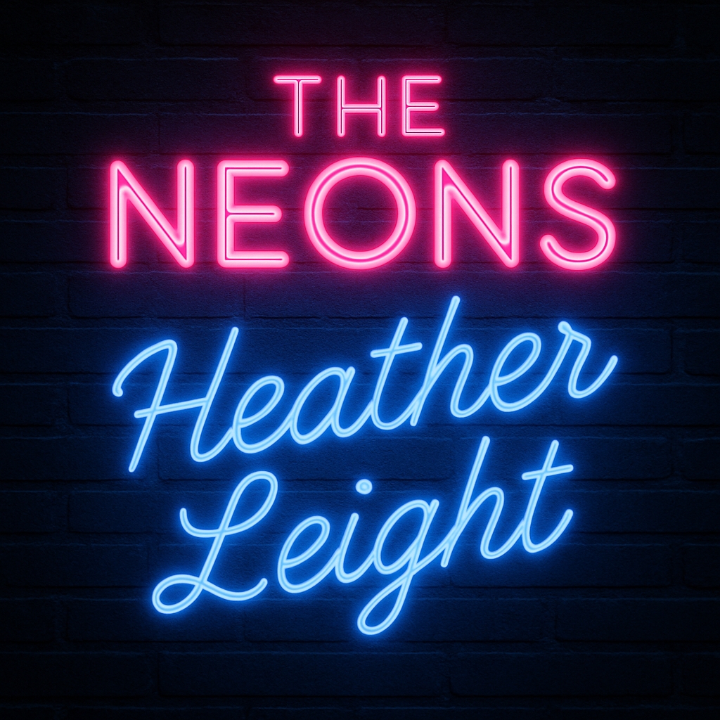 Vivid Neon Text on Dark Brick Wall for Music Album Cover