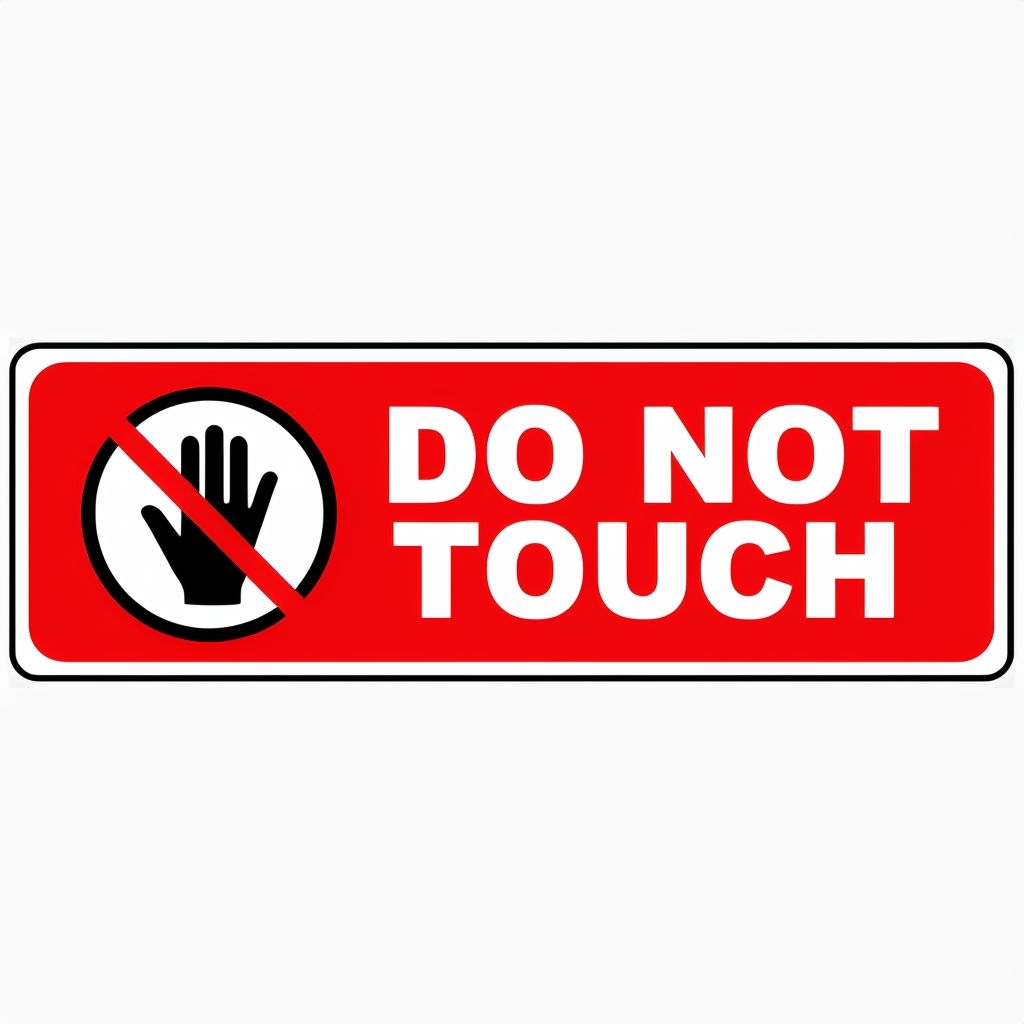 Vibrant Do Not Touch Warning Sign Sticker Design