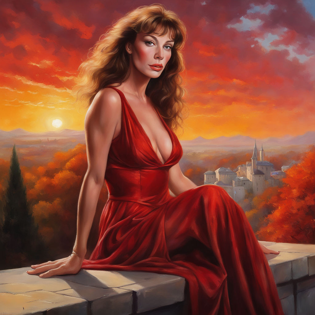 Young Kelly LeBrock as DREAMWOMAN character design posing