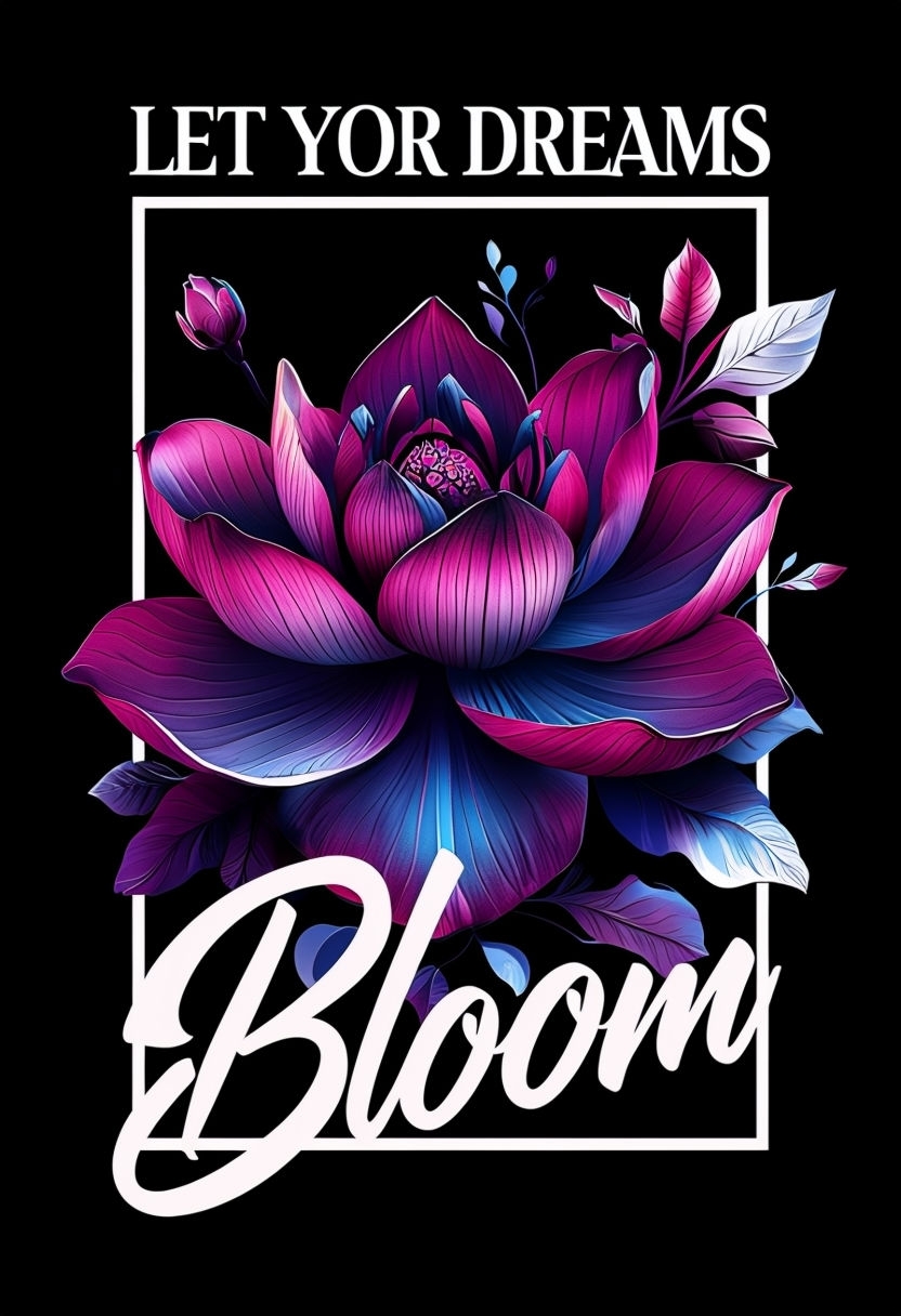 Vibrant Floral Bloom with Motivational Quote T-Shirt