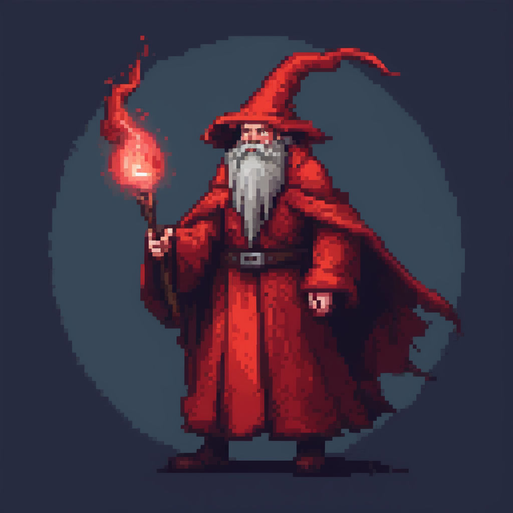 Red evil medieval wizard horror realistic style by Ivan _E17 - Playground