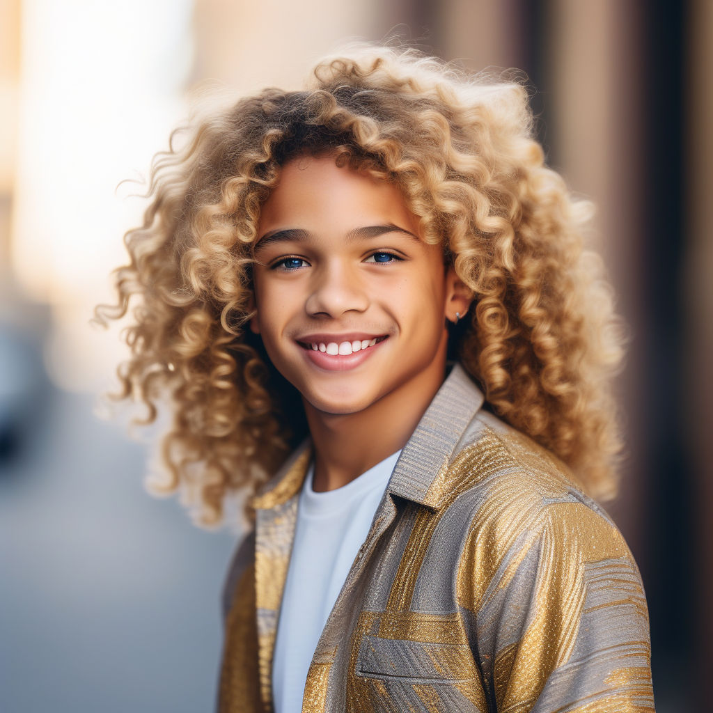 long shiny blonde hair curly hair