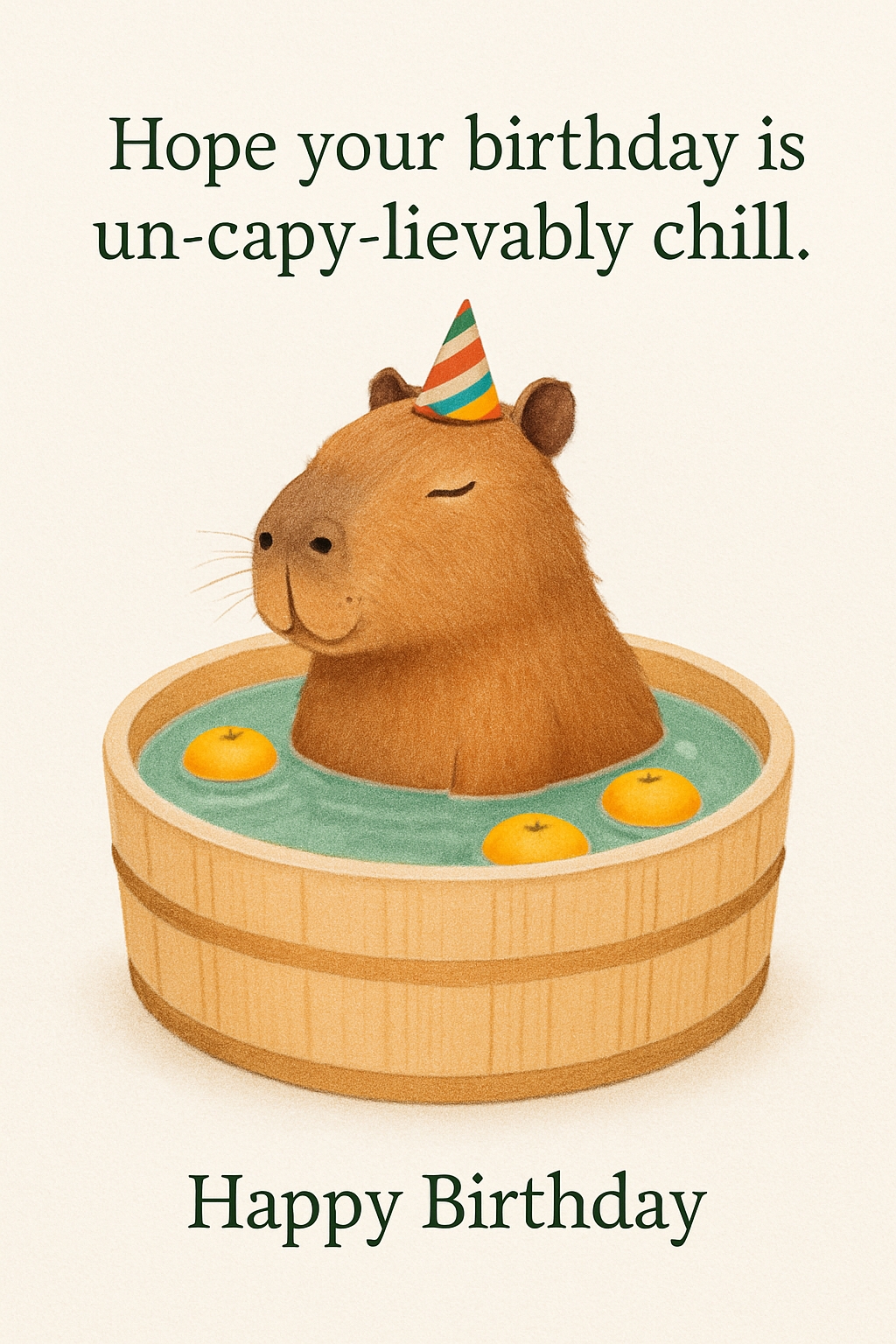 Whimsical Capybara Birthday Card Design for Relaxed Celebrations Cards & Invites