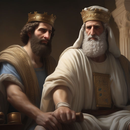 A realistic image of Jewish figures of David and King Saul by אשר ...