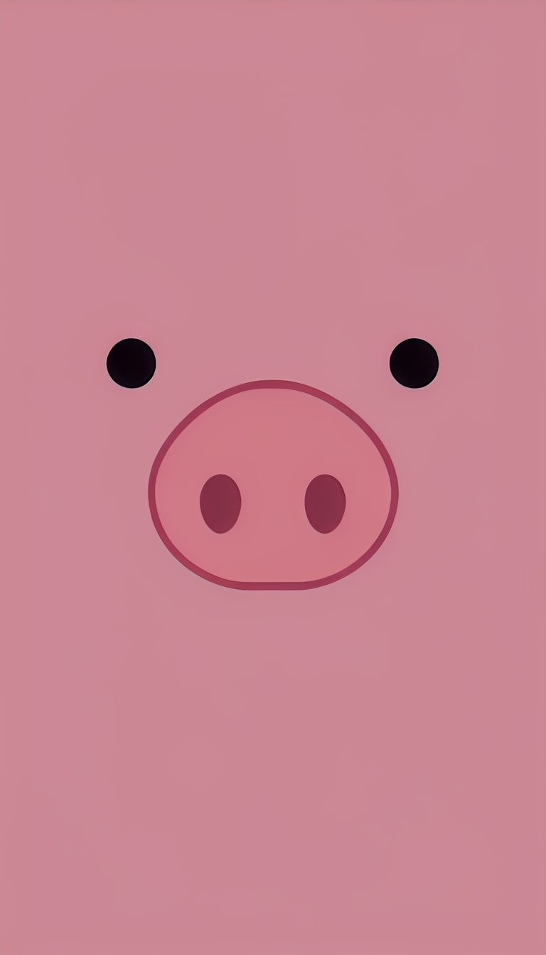 Cute Minimalist Piggy Face Illustration Phone Case Cover