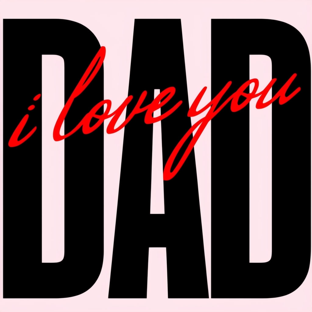 Emotional DAD and I Love You Typography Card Design for Father's Day Card