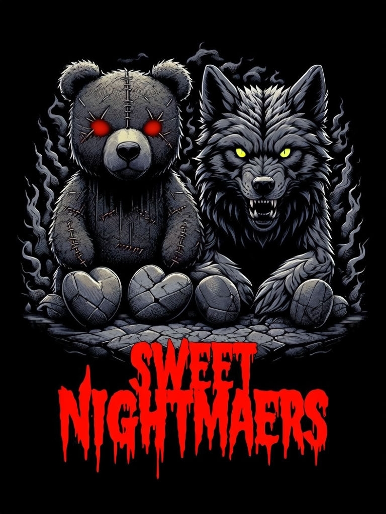 Heartless Slumber Dark Fantasy T-shirt with Sweet Nightmares Text