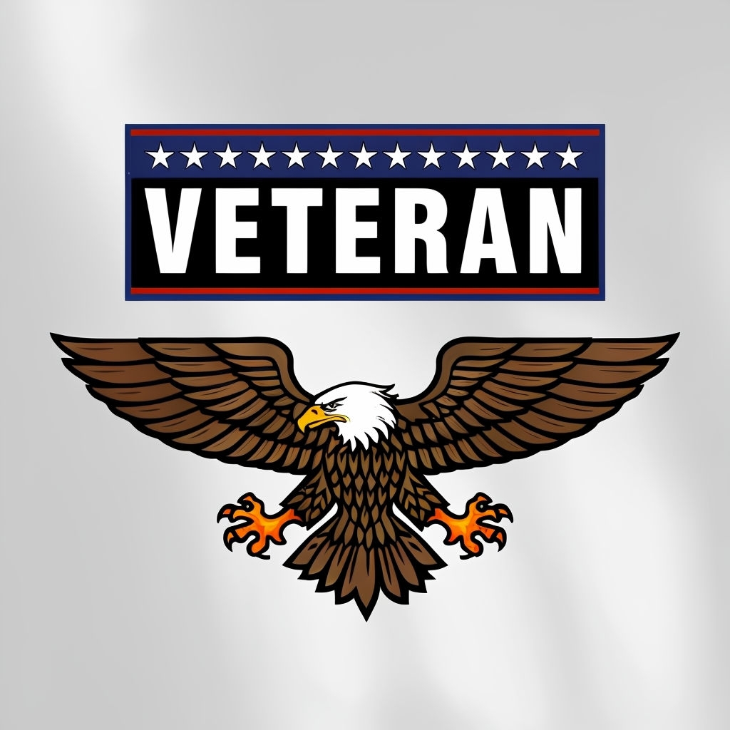 Patriotic Veteran Emblem with Bald Eagle Modern Poster