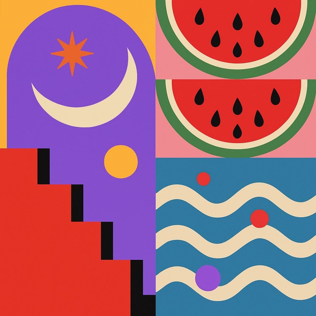 Vibrant Modern Abstract Graphic Design Seamless Pattern