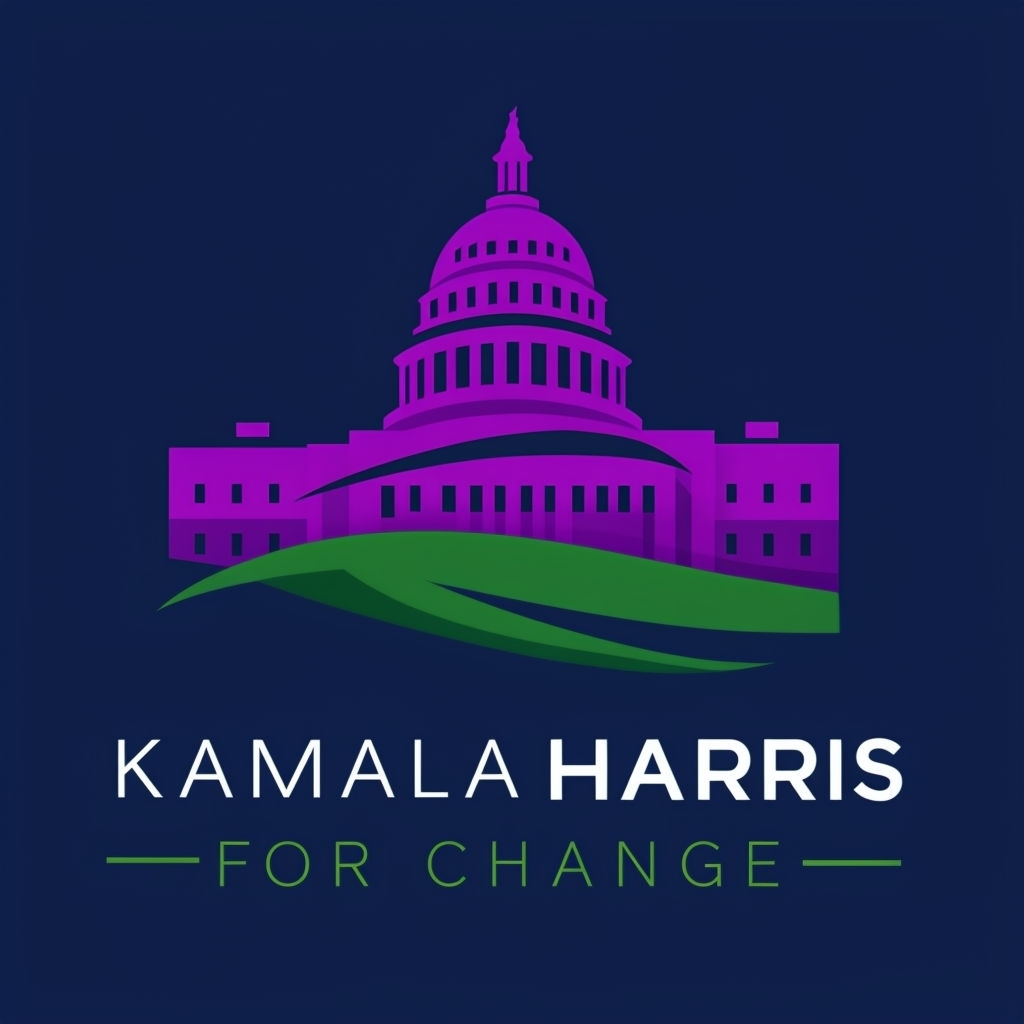 Dynamic Geometric Capitol Logo for Kamala Harris for Change