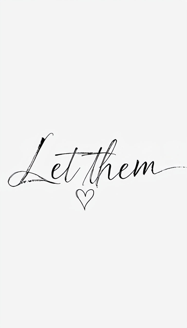 Elegant Hand-Lettered Let Them Phrase with Heart Accent Mobile Wallpaper
