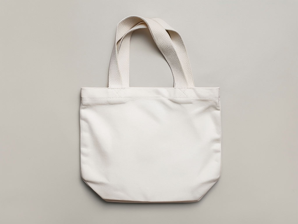 Minimalist Off-White Canvas Tote Bag Photography Mockup