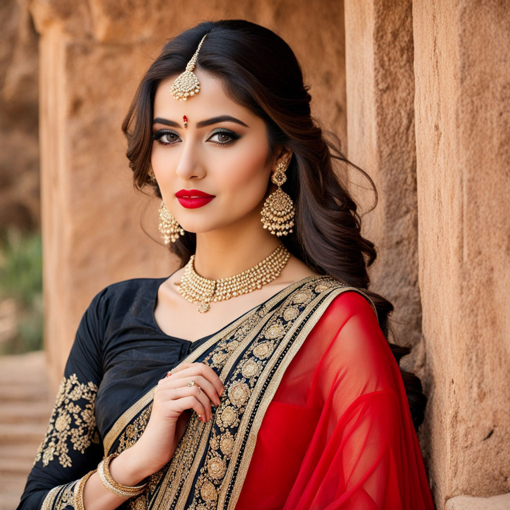 Dani Daniels in black saree