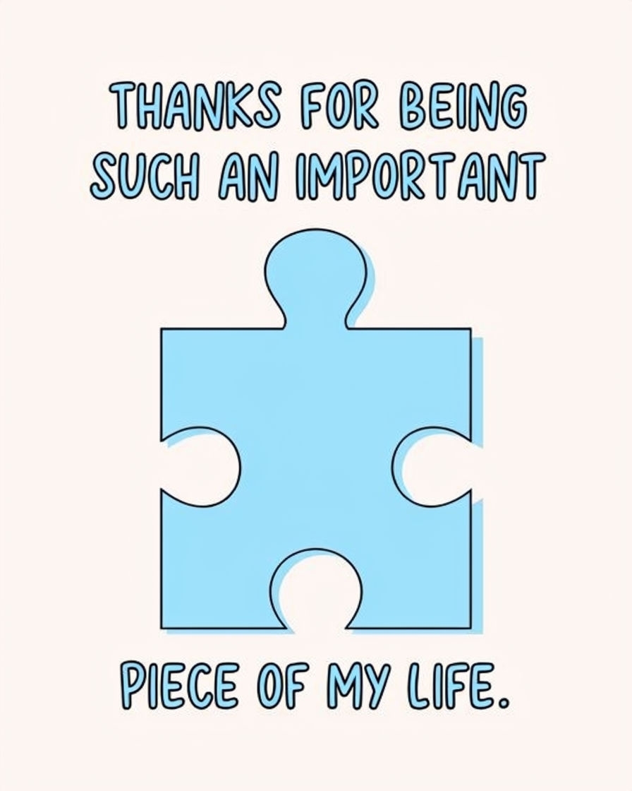 Minimalist Puzzle Piece Thank You Card Design Illustration Cards & Invites