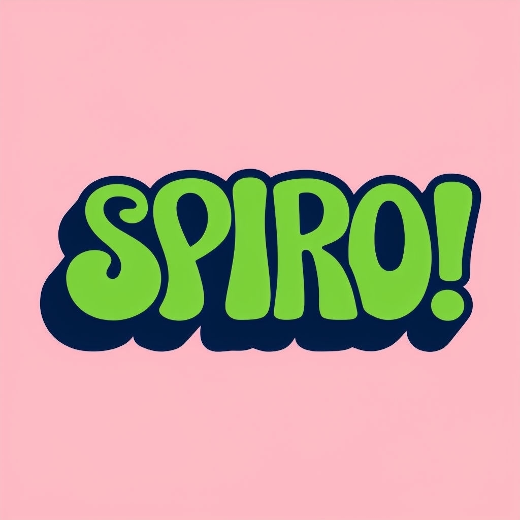 Bold Retro Spiro Neon Typography Design Logo