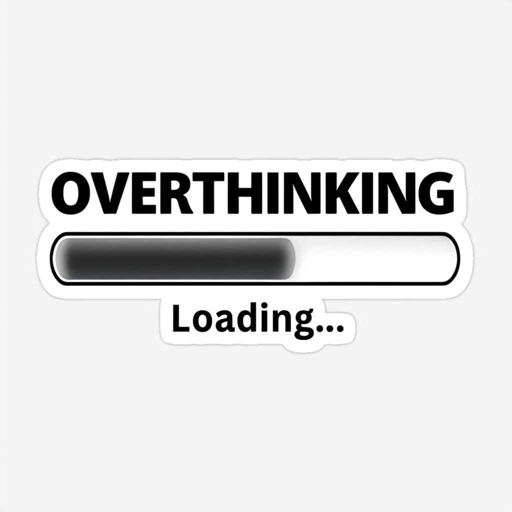 Overthinking Loading Bar Humorous Sticker