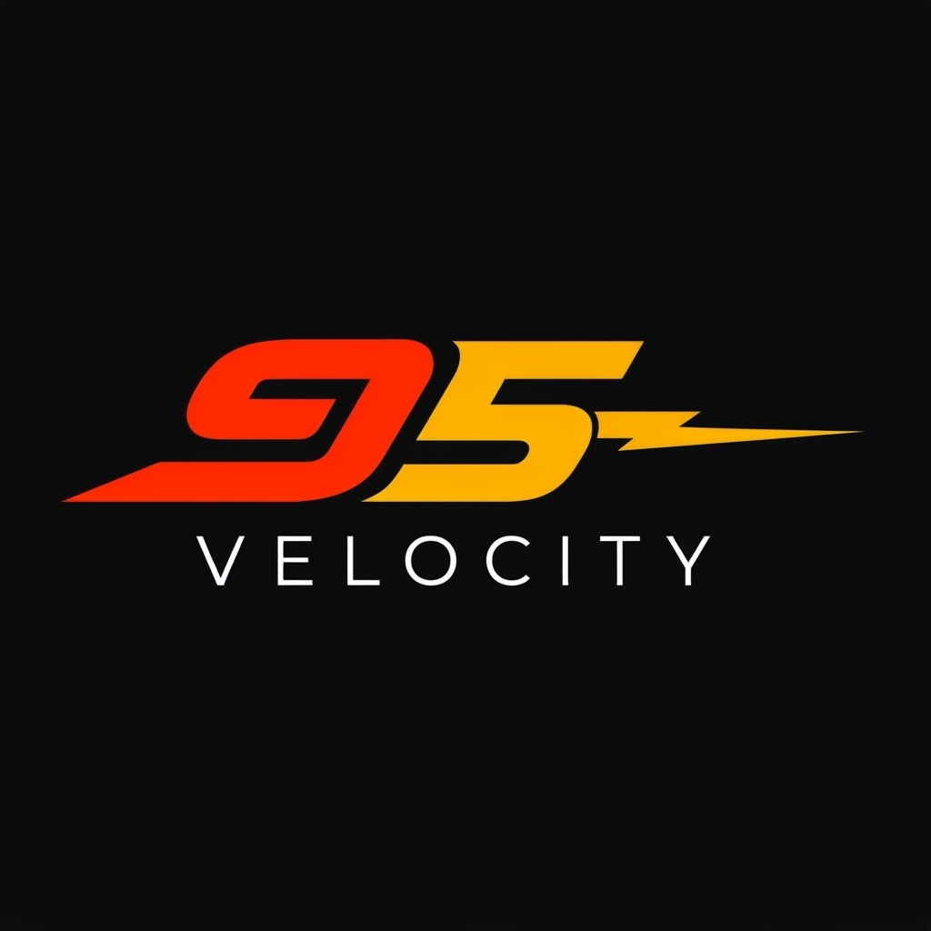 Modern Minimalist Velocity 95 Auto Parts Logo Design