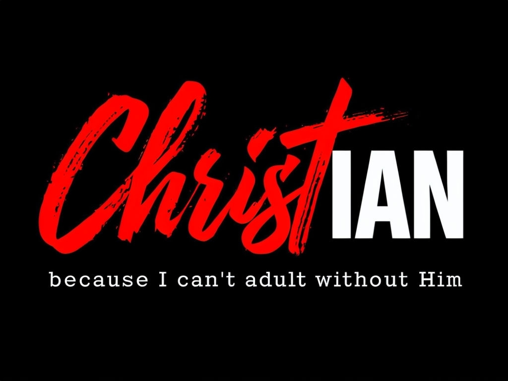 Bold Christian Typography with Inspirational Quote T-Shirt