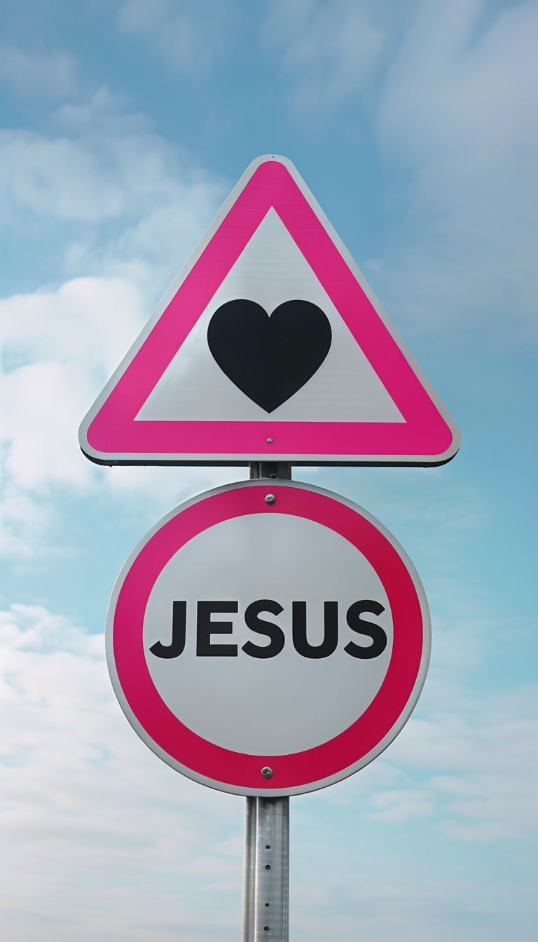 Inspiring Hot Pink Traffic Signs Against Sky Blue Background Mobile Wallpaper