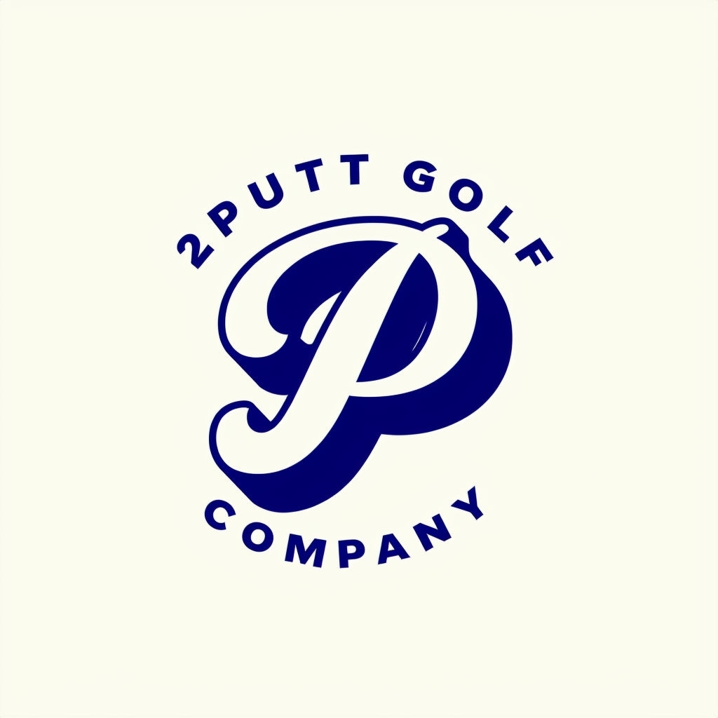 Minimalist Navy Blue P Logo Design for Golf Hats