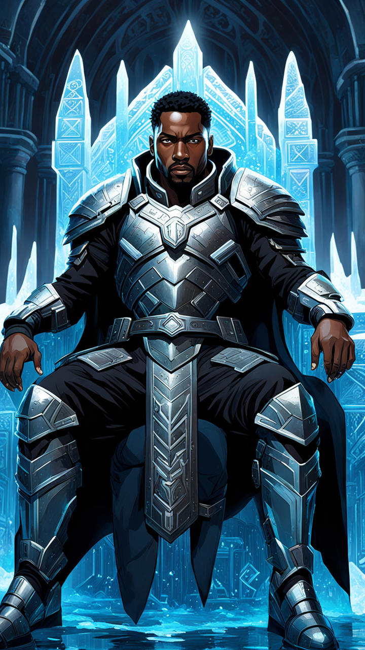 Concept art depicts a futuristic African-American warrior by Wyl